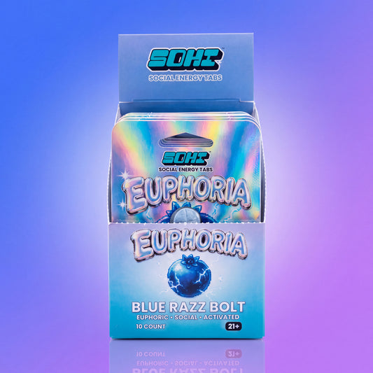 Blue Razz Bolt | Energy Tabs | 4 ct | Display of 10