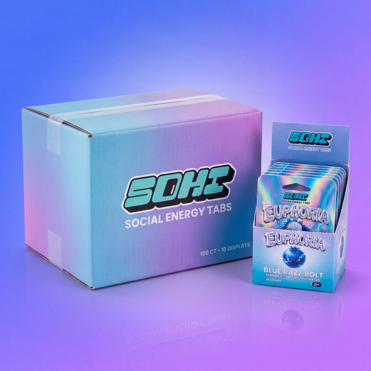 Blue Razz Bolt | Energy Tabs | 4 ct | Display of 10