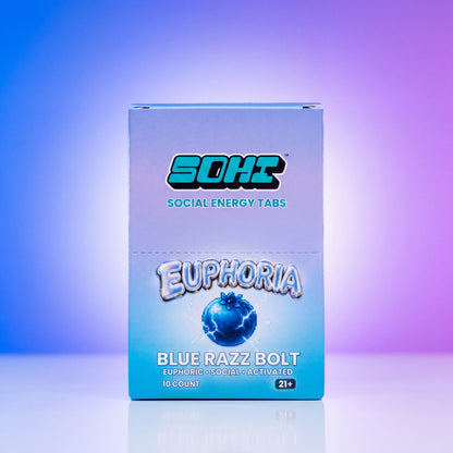 Blue Razz Bolt | Energy Tabs | 4 ct | Display of 10