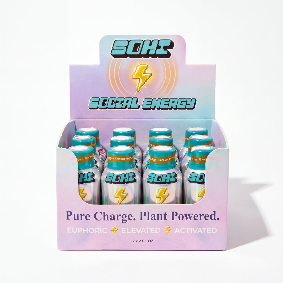 Mango Pineapple Peach | Social Energy Shot | 2 fl oz | Display of 12