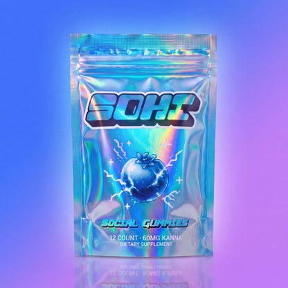 Electric Blue Razz | Social Gummies | 60mg Kanna | Display of 12