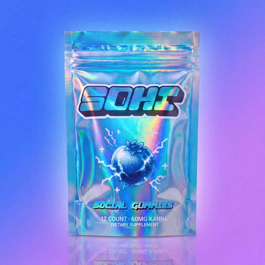 Electric Blue Razz | Social Gummies | 60mg Kanna | Display of 12