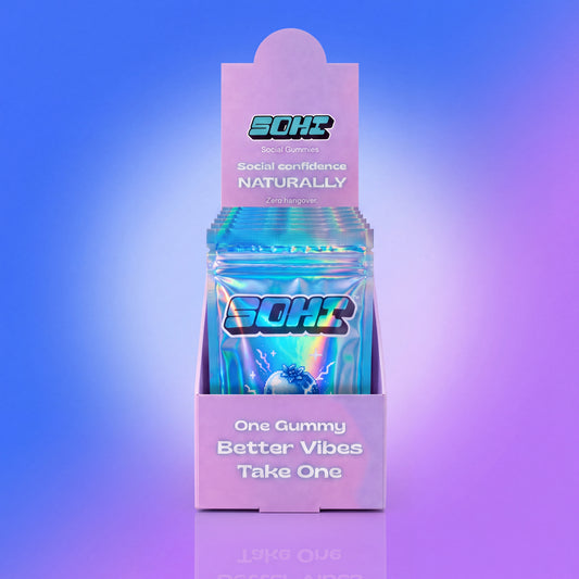 Electric Blue Razz | Social Gummies | 60mg Kanna | Display of 12