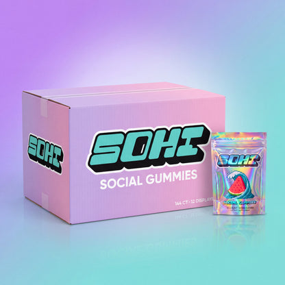 Watermelon Wave | Social Gummies | 60mg Kanna | Display of 12