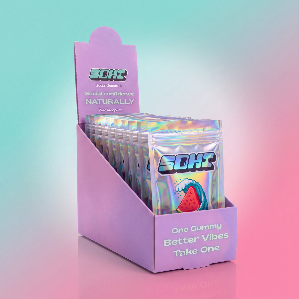 Watermelon Wave | Social Gummies | 60mg Kanna | Display of 12