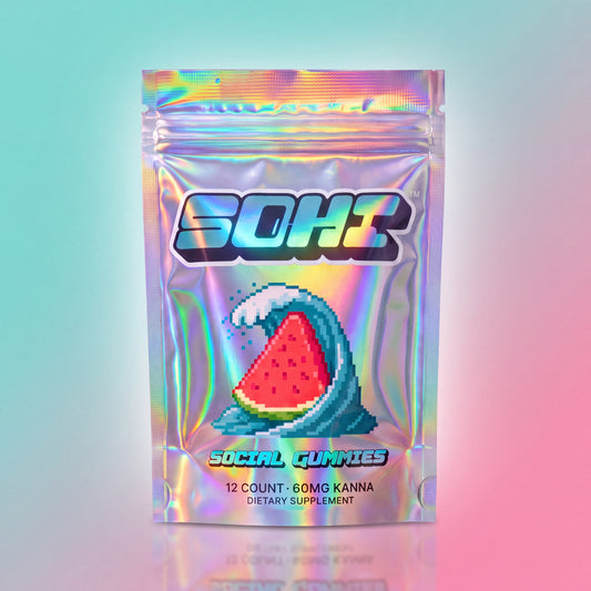 Watermelon Wave | Social Gummies | 60mg Kanna | Display of 12