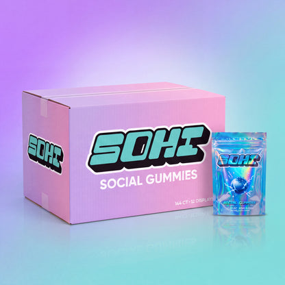 Electric Blue Razz | Social Gummies | 60mg Kanna | Display of 12