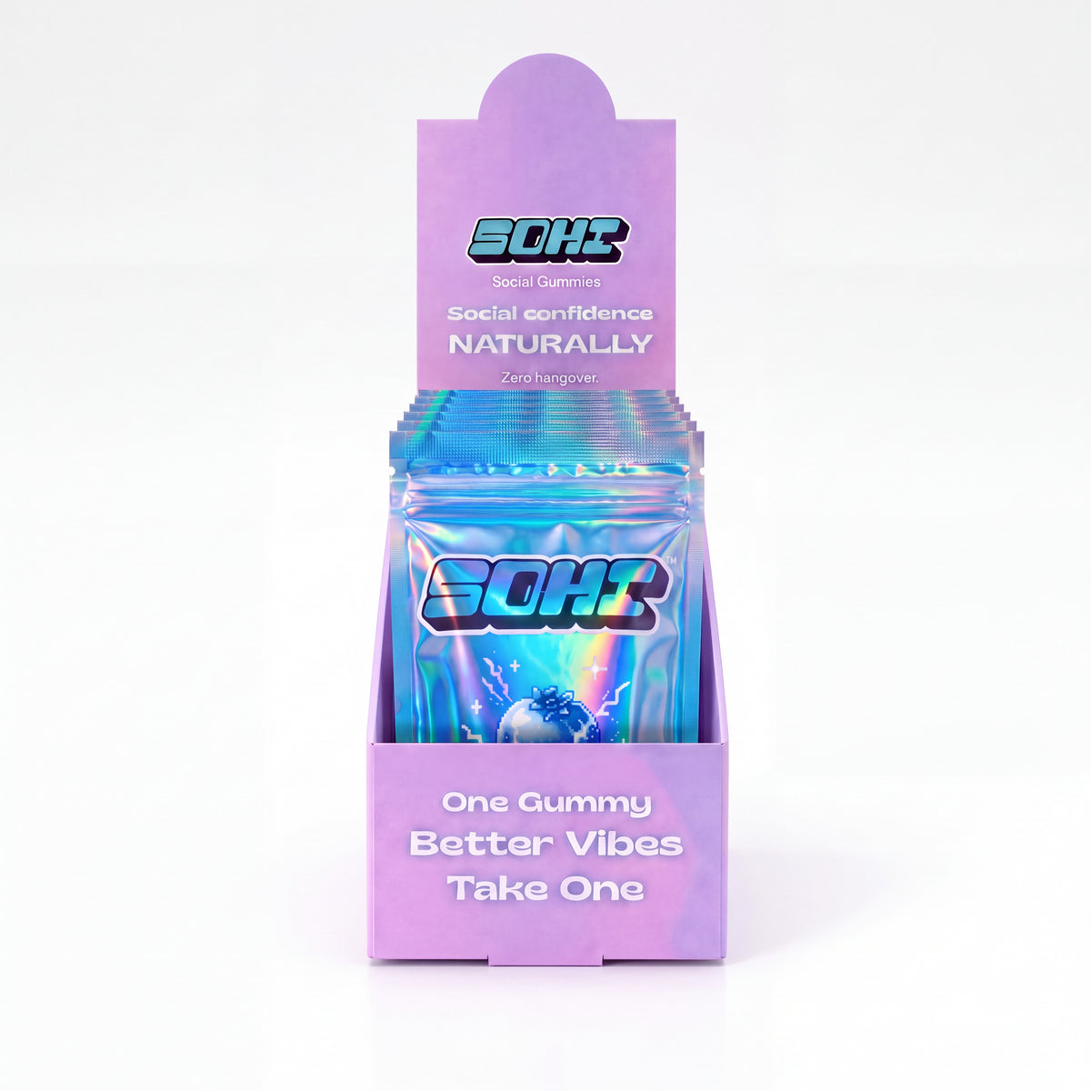 Electric Blue Razz | Social Gummies | 60mg Kanna | Display of 12