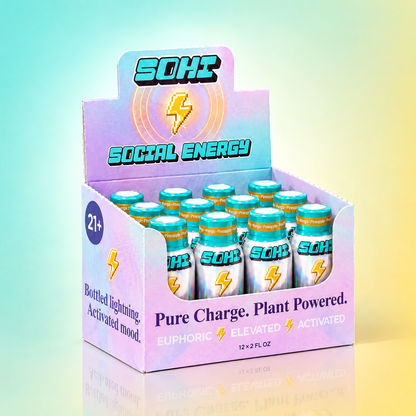 Mango Pineapple Peach | Social Energy Shot | 2 fl oz | Display of 12