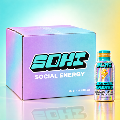 Mango Pineapple Peach | Social Energy Shot | 2 fl oz | Display of 12