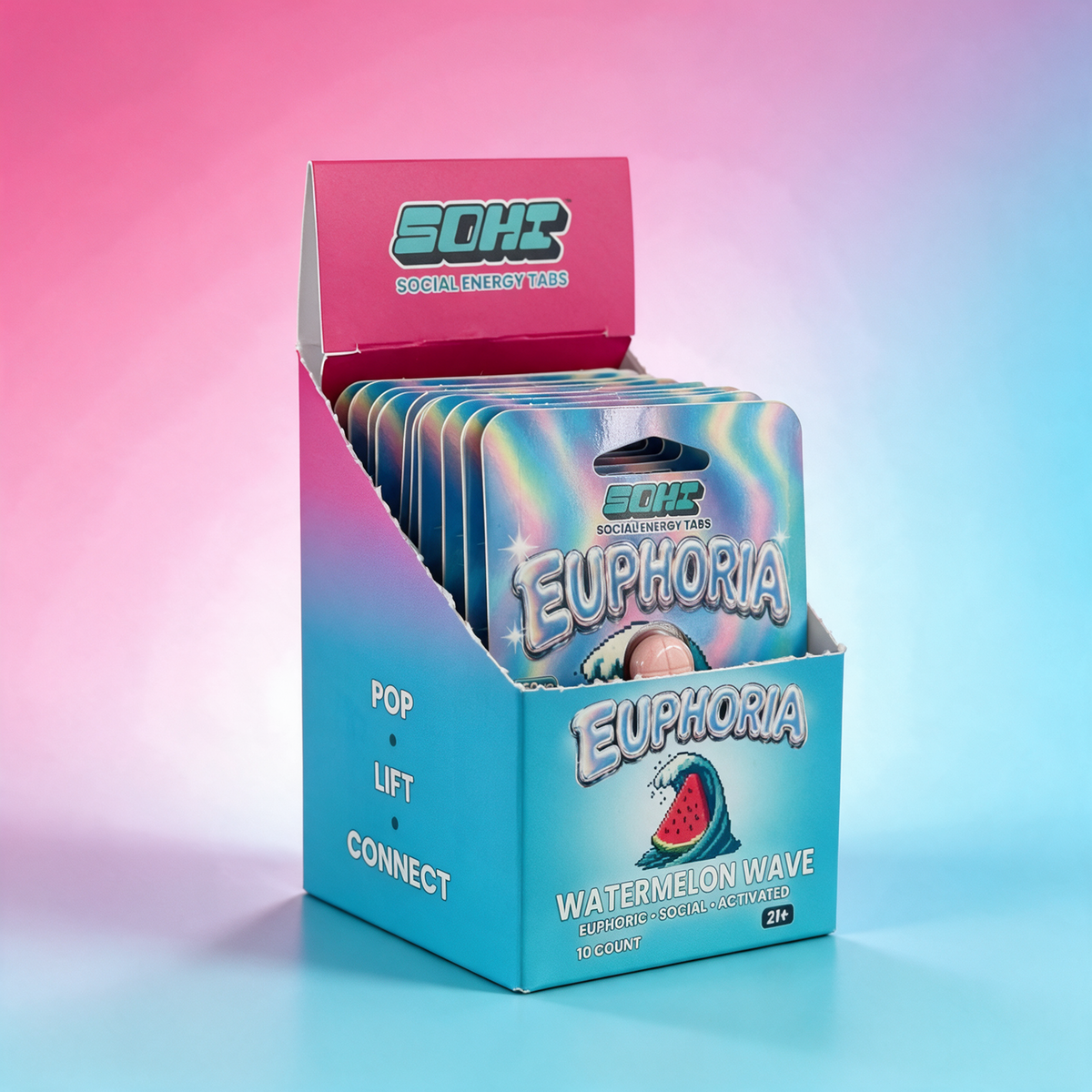 Watermelon Wave | Energy Tabs | 4 ct | Display of 10